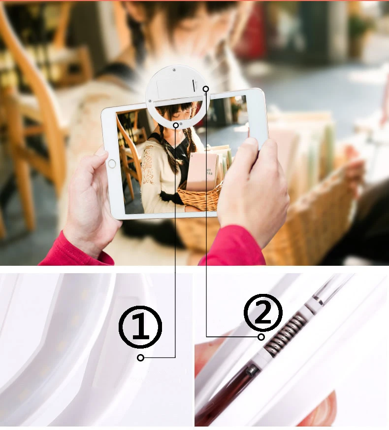 Светодиодная селфи кольцевой вспышка светящаяся камера для улучшения фотографии светящаяся лампа для самостоятельного заполнения для