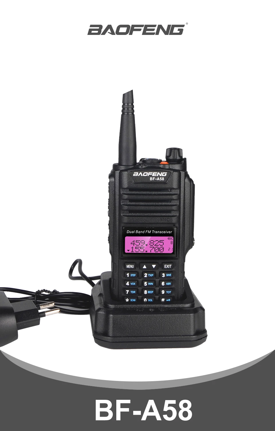 Baofeng BF-A58 портативная рация 10 км UHF VHF IP67 Морская водонепроницаемая двухсторонняя радиостанция приемопередатчик Ham Радио Baofeng A58