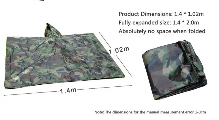 Многофункциональный Военный плащ, аварийный камуфляж, дождевик, пончо для кемпинга, пешего туризма, водонепроницаемый плащ, камуфляжная одежда