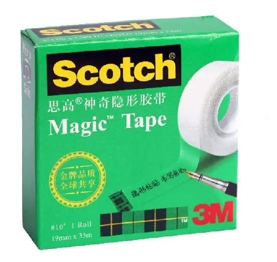 3M 810 매직 테이프, 보이지 않는 접착 테이프, 사무용품, 3/4in, 19mm x 33m, 2 롤, 무료 배송