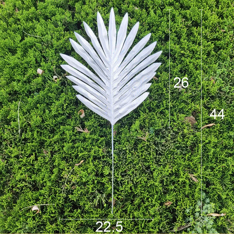 Gold Artificial Monstera Tropical Plam Tree Leaves Photography Background Fake Plants Wedding Birthday Party Home Decoration - Цвет: Silver Liu Ye