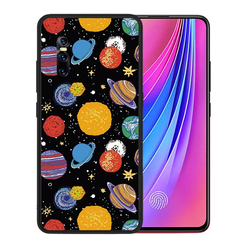 Black Silicone Case for Vivo V15 Pro Starry Sky Phone Cases Cover Coque Fundas