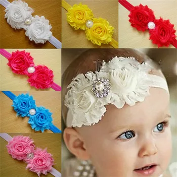 

Shabby Chic Newborn Baby Flower Headband,Flower Hair Band With Pearl,Baby/Infant Girl Hair Accessories