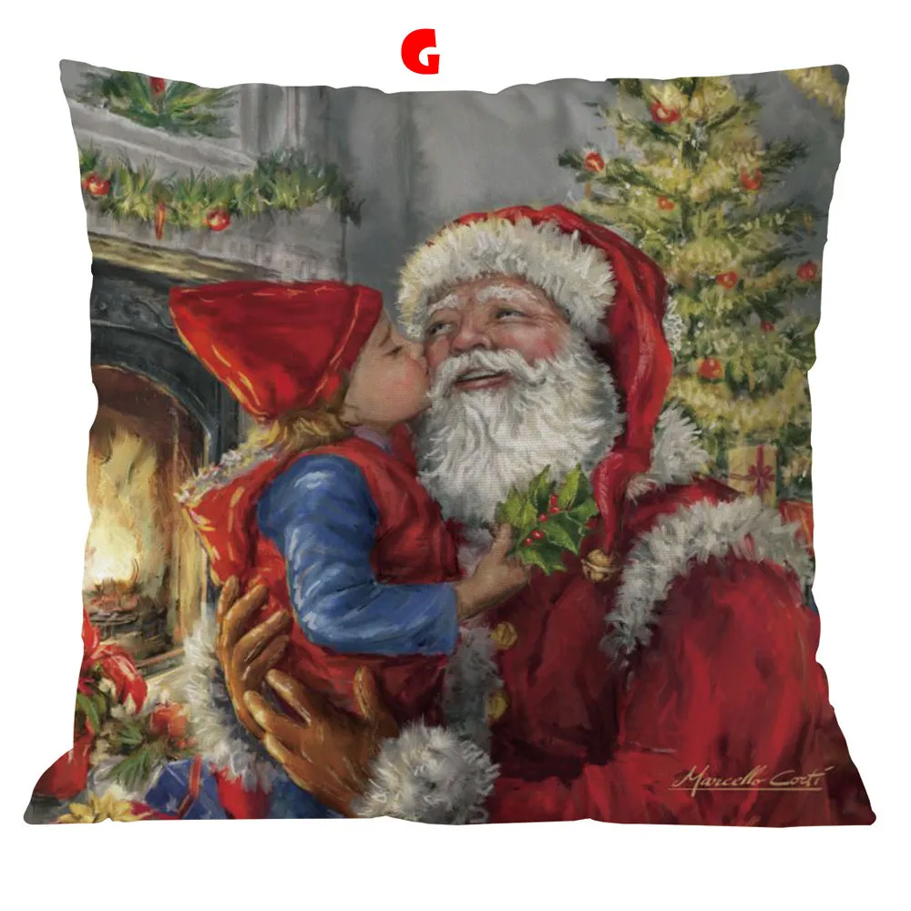 9 стилей, Чехол на подушку, свадебная гирлянда, новогоднее, Рождественское украшение для дома, мягкий хлопковый льняной Чехол на подушку
