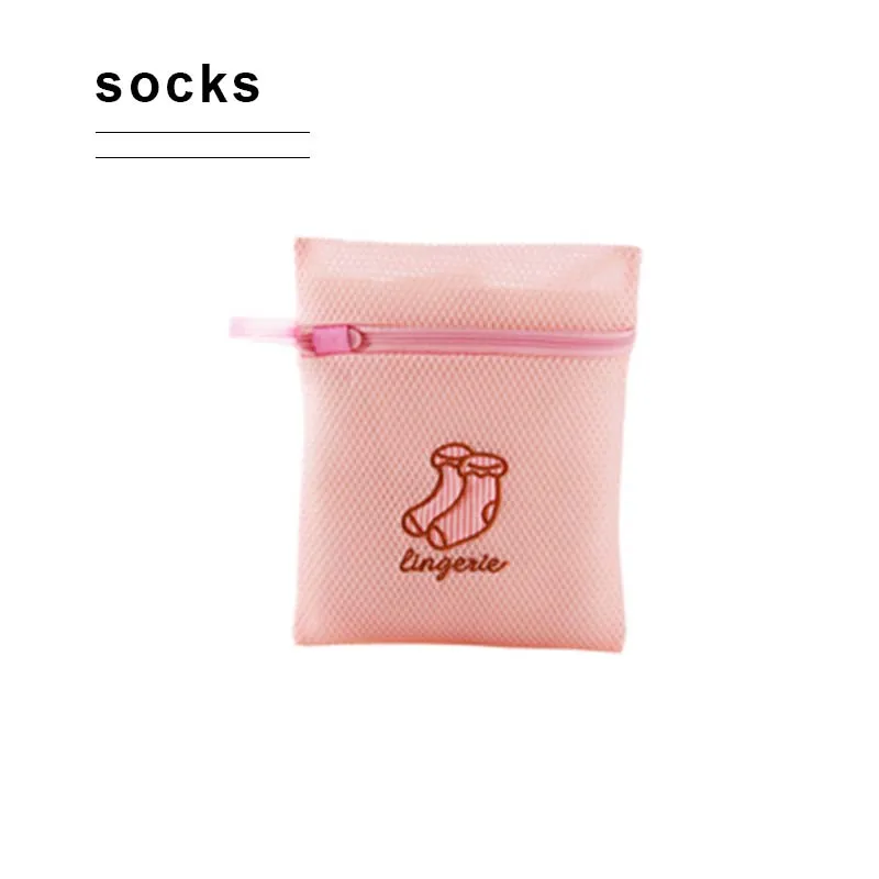 Сетка посвящает одежду стиральные мешки для одежды молния дорожная сумка для стирки белья Корзина Сушилка стиральная машина Защита бюстгальтер носки - Цвет: socks Bag