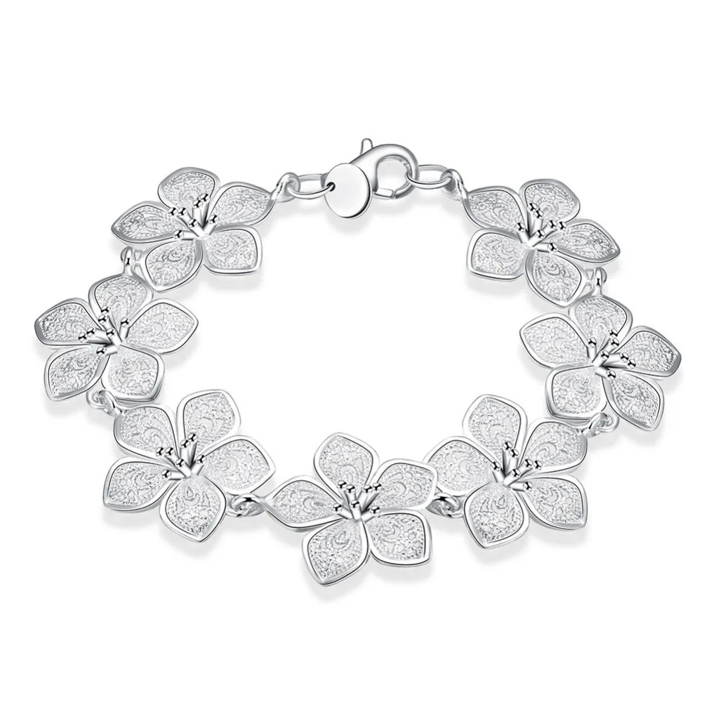 0 : Buy 925 sterling silver bracelet charm daisy flower for women Silver Bracelets ...