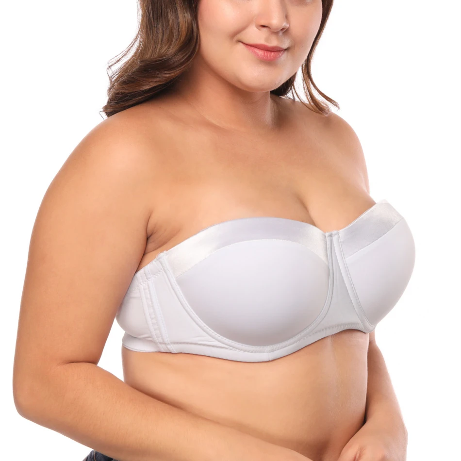 Women Strapless Bra Plus size for Large Bust 34-46 C/D/DD/E Half Cup Multiway Balconette Bra JM059