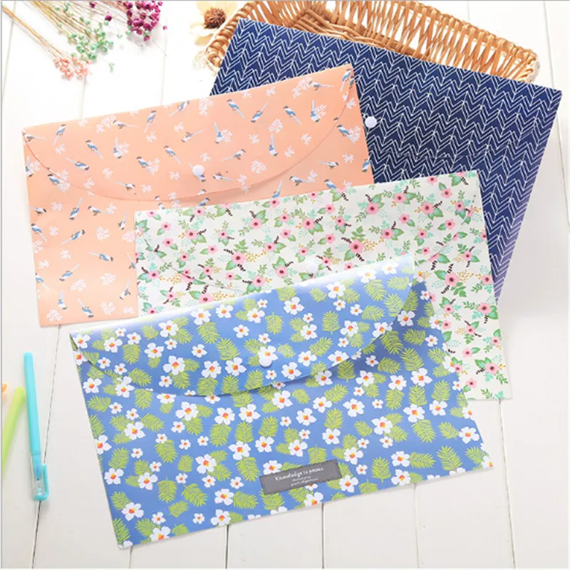 

1PC Fashion Durable Folder Floral File Bag A4 Paper Holder School Office Stationery Supplies for Students