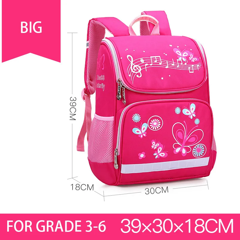 Детские школьные сумки для девочек с принтом бабочки; рюкзаки для мальчиков с машинками; рюкзаки для начальной школы; детские школьные рюкзаки с рисунками из мультфильмов; сумки для книг; Sac Enfant Bagpack - Цвет: Big-Rose