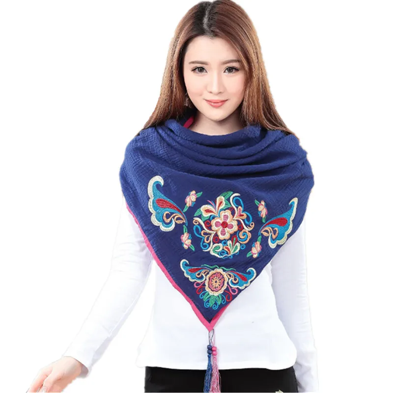

Spring Autumn Embroidery Scarf Women Poncho Femininas Brand Shawls Bufandas Bandana Pashmina Clothing Fashion Vintage Scarves