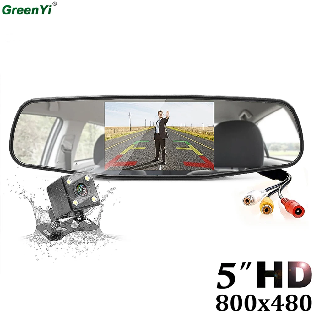 

GreenYi 5 inch HD Foldable Car Rear View Monitor Reversing LCD TFT Display With Night Vision Backup Rearview Camera For Vehicle