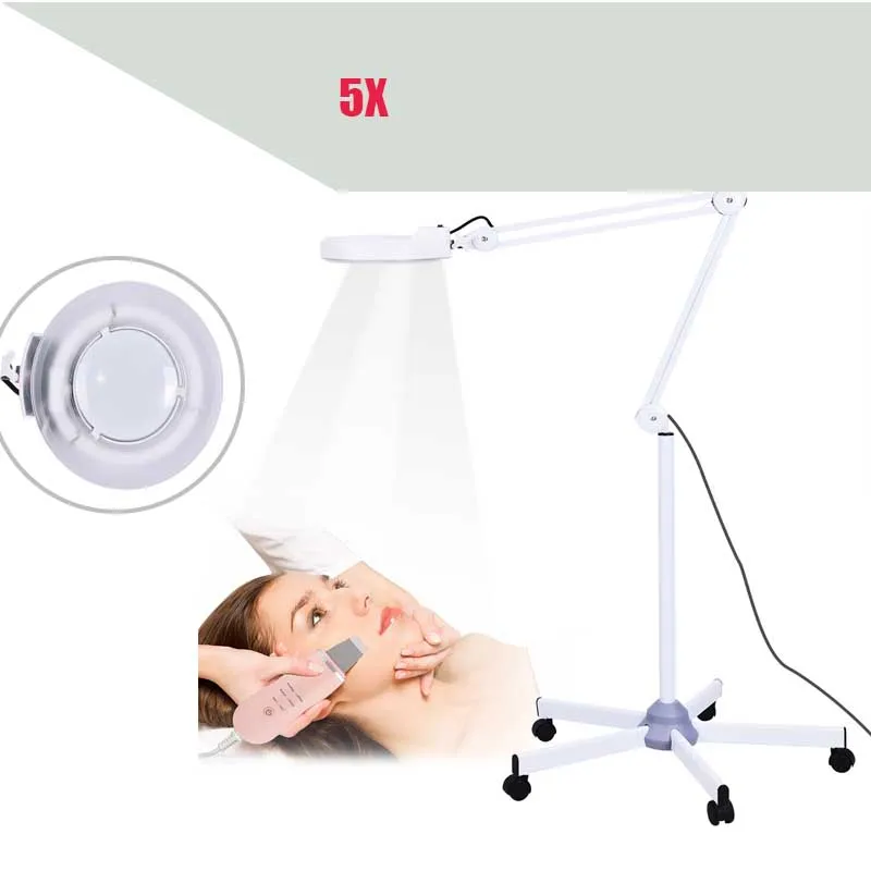 5X увеличительная Напольная Лампа для макияжа, вращение на 360 градусов, косметическая тату-лампа для маникюра, лупа, инструмент для маникюра и маникюра