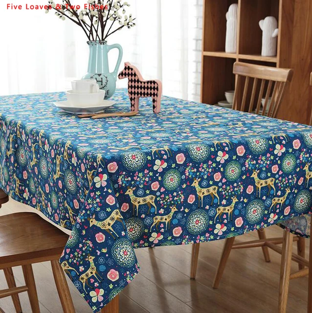 Free Shipping Christmas New Color Elk Square Tablecloths Cotton Free Shipping Christmas New Color Elk Square Tablecloths Cotton Linen Tablecloth Rectangular Table Cloth Solid Cover