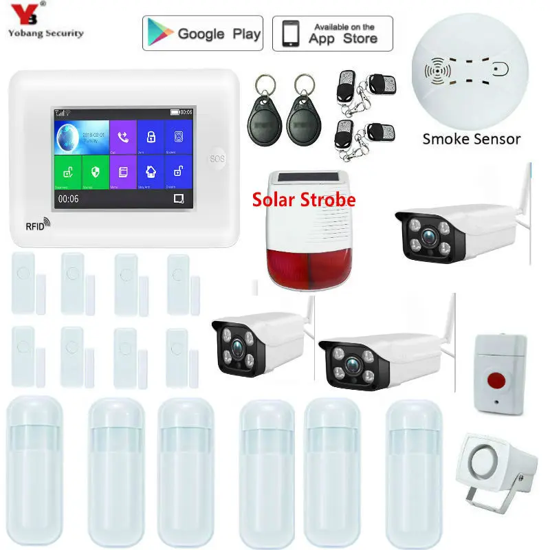 

4.3 Inch Home wifi 3G GSM Security Alarm System DIY Kit APP Control With Auto Dial Motion Detector Sensor Burglar Alarm System