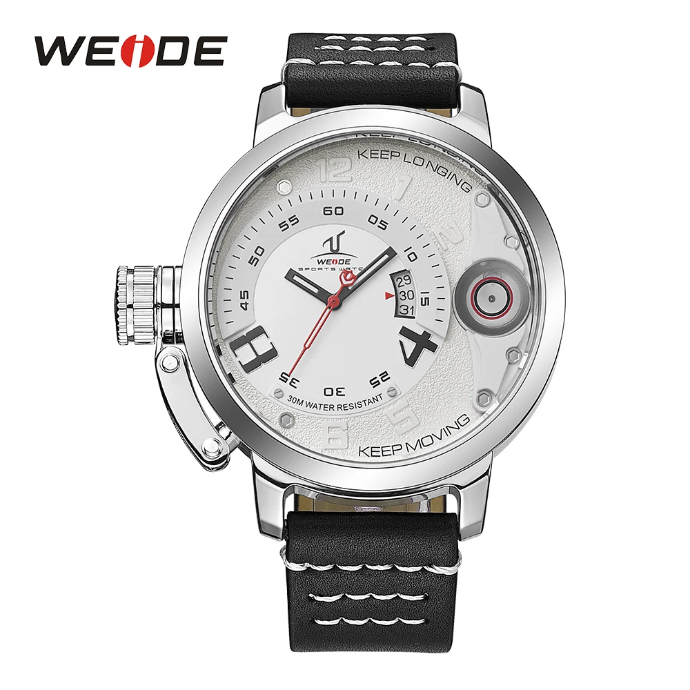 

WEIDE Men's Sports Brand Analog Calendar Date Leather Strap Wristwatch Clock Hour Army Military Wrist Watches Relogio Masculino