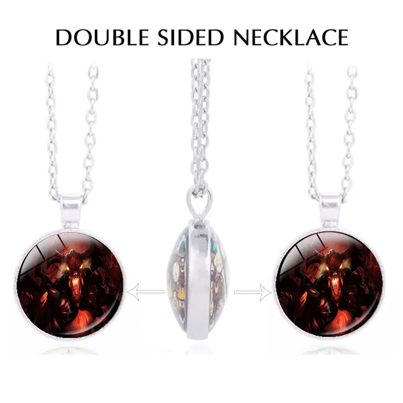 Dota Video Game Necklace Gaming Double Sided Pendant jewelry Mens Groom Groomsmen Wedding Gift Chri