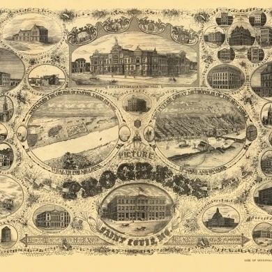 Antique Map of St. Louis Missouri 1884 Saint Louis County Poster Print (18 x 24)
