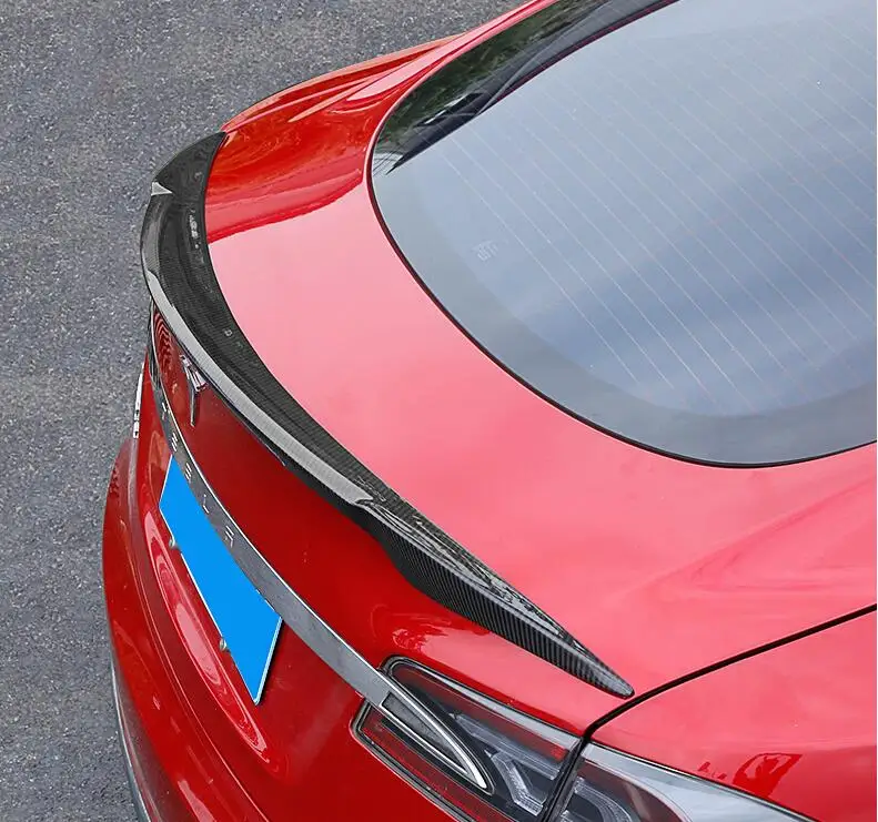 

NEW Carbon fiber CAR REAR WING TRUNK SPOILER FOR Tesla Model S 2012 2013 2014 2015 2016 2017 2018 by EMS