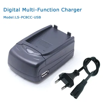 

LVSUN Multi-Function Digital Camera Camcorder Battery Car Charger with USB Port + EU Plug Power Cord for Olympus BLS1 BLS5