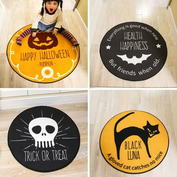 Круглый ковер в стиле Хэллоуина, мягкие коврики для гостиной, спальни, Противоскользящие коврики для детской комнаты, игровой коврик, коврики