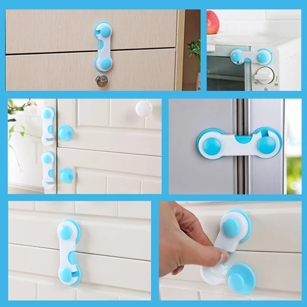 Домашний дверной ящик Детская безопасность замок мини ABS пластик дети защита обеспечение безопасности шкаф принадлежности для шкафчиков синий цвет
