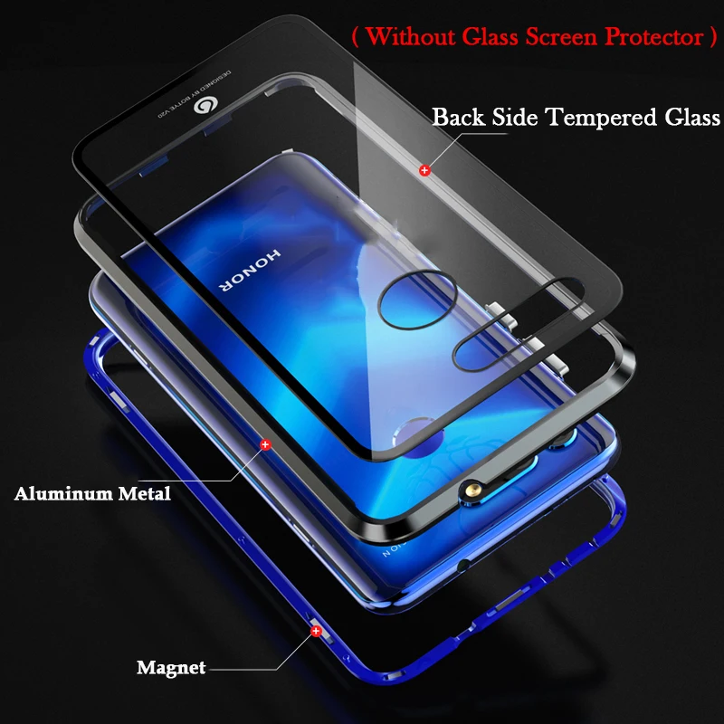 Price Original BOBYT Metal Case For Huawei Honor View 20 V20 Clear Tempered Glass Aluminum Bumper Cover For Honor View 20 View20 V20