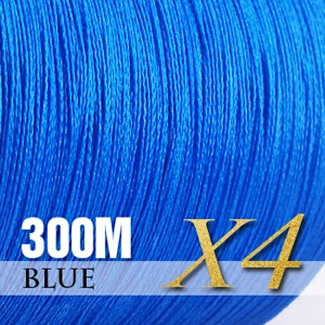 SIECHI Fishing Braid 300M 4 Strands Multifilament Fishing line Carp Fishing 12 15 20 30 38 43 52 62 83lb 300m-Blue