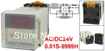 

DH48S-1Z AC DC24V 12V 220V 110V 0.01S-9999H Digital Timer Power ON Time Delay Relay SPST 8 Round Pin w Base Socket