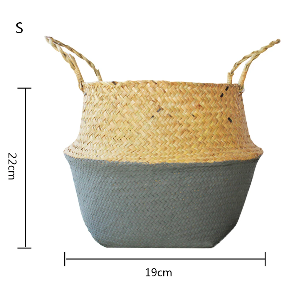 Seagrass плетеная корзина из ротанга Складной Подвесной Цветочный Горшок Кашпо тканая грязная корзина для хранения белья Корзина держатель чехол