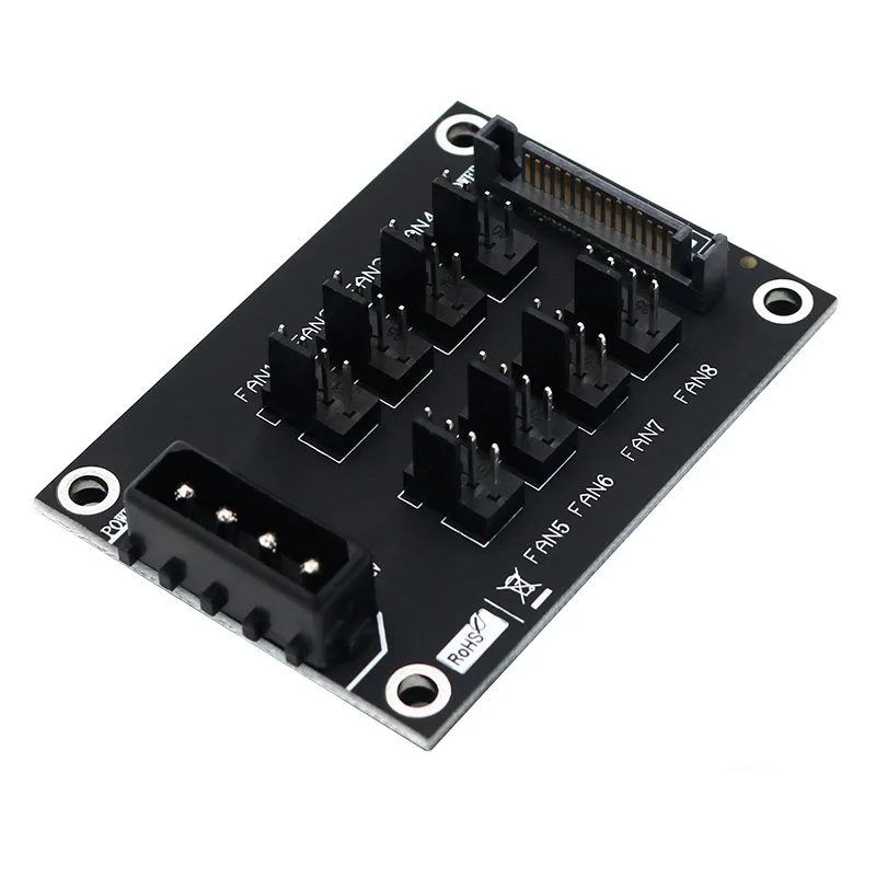 HL компьютер 12 В в мини контроллер вентилятора 4Pin и SATA 15Pin до 8 интерфейс