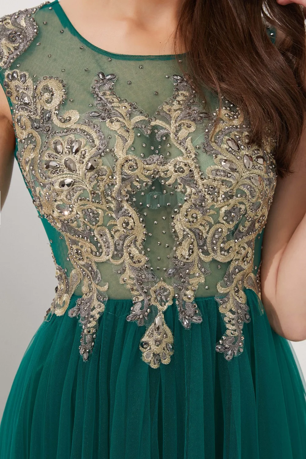 Lakshmidress/элегантное зеленое мусульманское вечернее платье со съемным шлейфом