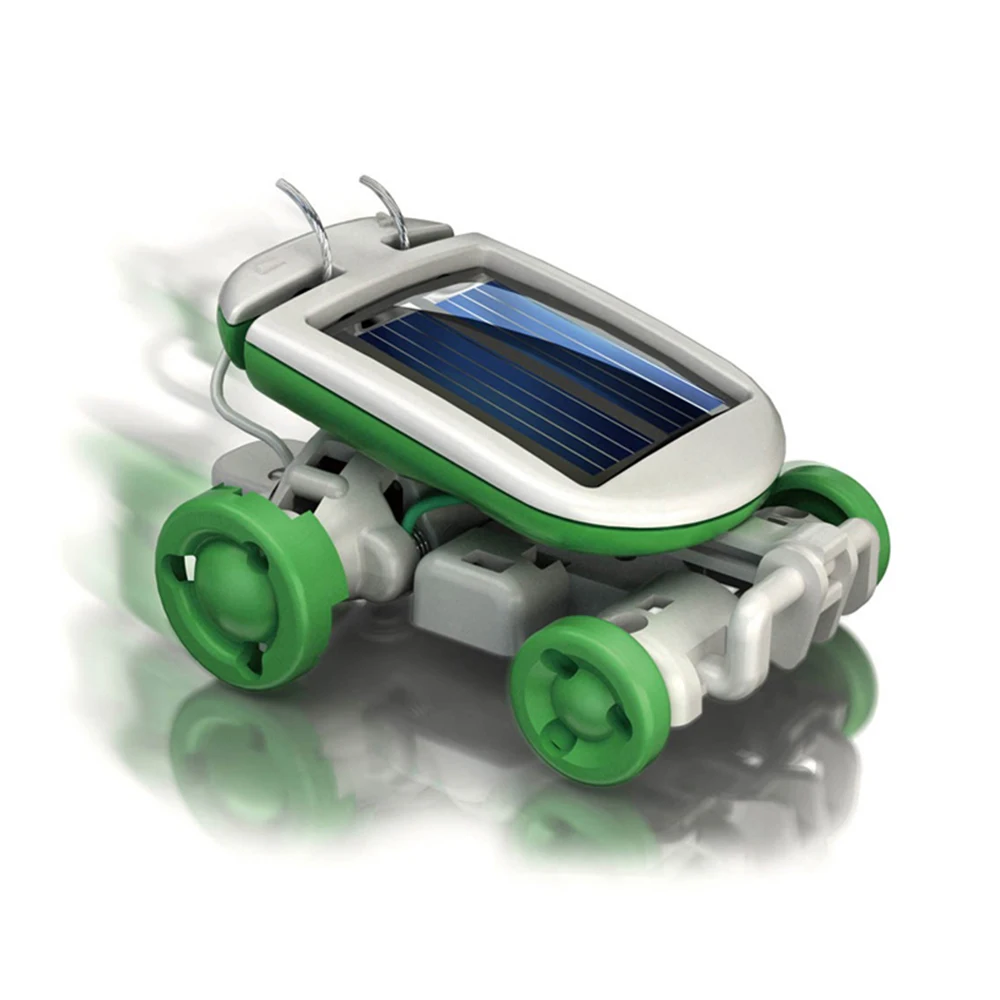Hot 6 In 1 Power Solar Transformation Robot DIY Toy Solar Powered