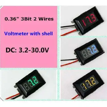 

0.36 Digital Voltmeter 3.2-30V DC tester blue LED VOLT meter 12v 24v 5v 9V car motorcycle Voltage Battery