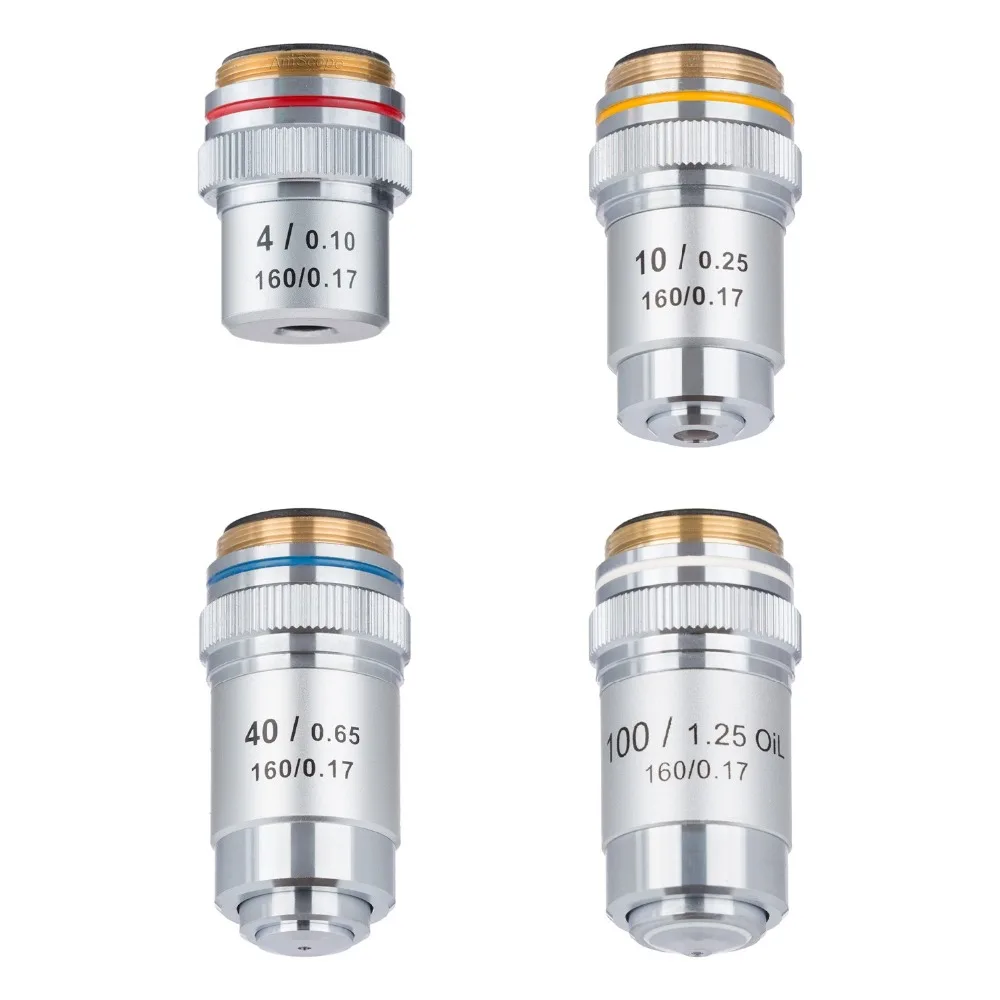 

AmScope 4X-100X Four Achromatic Objective Lens Set AX-4-V300