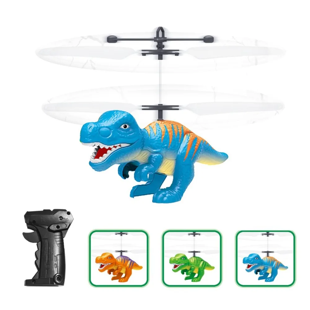 Электрическая радиоуправляемая летающая игрушка Инфракрасный датчик динозавр модель вертолета светодиодный фонарик usb зарядка маленькая игрушка RC для детей hi