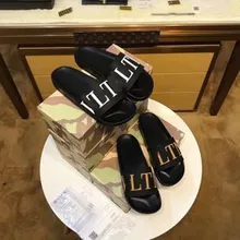 Новые фирменные Тапочки в стиле INS 19 резиновые шлепанцы с буквенным принтом Нескользящая пляжная обувь для пары Джастин с тем же абзацем