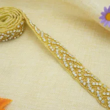 Золотые стразы аппликация пояс невесты кристалл жемчуг ленты свадебный пояс Кушак для свадебная одежда подружки невесты Dresses-RA200-Y9511