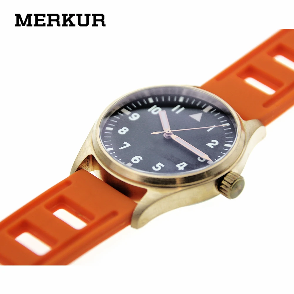

Pure Bronze Small 39MM Pilot Type A Watch 200m Diver Watch Japan NH35 Automatic Mens watch Super LumiNova B-UHR