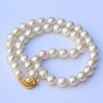 

bjc 000605 10-11MM natural Japan Akoya white pearl necklace