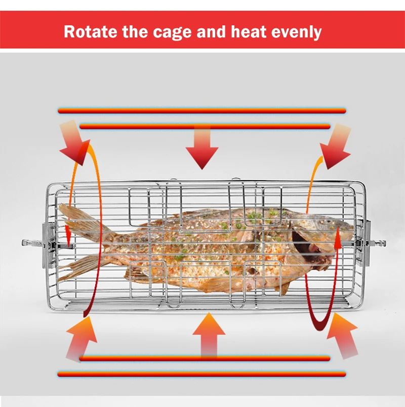 24L-40L жаровня для гриля из нержавеющей стали, гриль для барбекю, кухонная посуда, шашлык, печь, вращающаяся клетка, жаркое, рыба, креветка, мясная полка, инструменты для выпечки