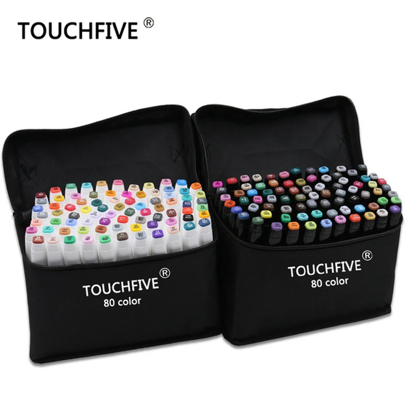 

TOUCHFIVE 30/40/60/80 Color Artist Double Head Sketch Markers Alcohol Based Marker Art Marker for Artist Design Art Supplier