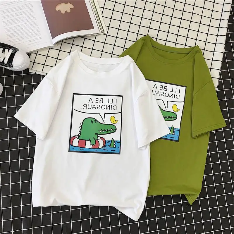 

T-shirts for women cotton print tops ladies cartoon t shirts female summer short sleeves tees gril loose t-shirt 2019