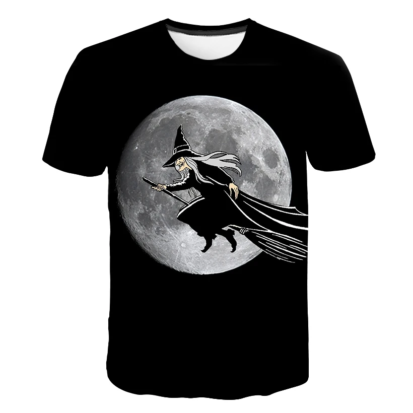 

Skull Tshirt Men Halloween Witch T-shirt Punk Rock Clothes Anime 3d T Shirt Prints Blood Hip Hop Mens Clothing Summer Tops