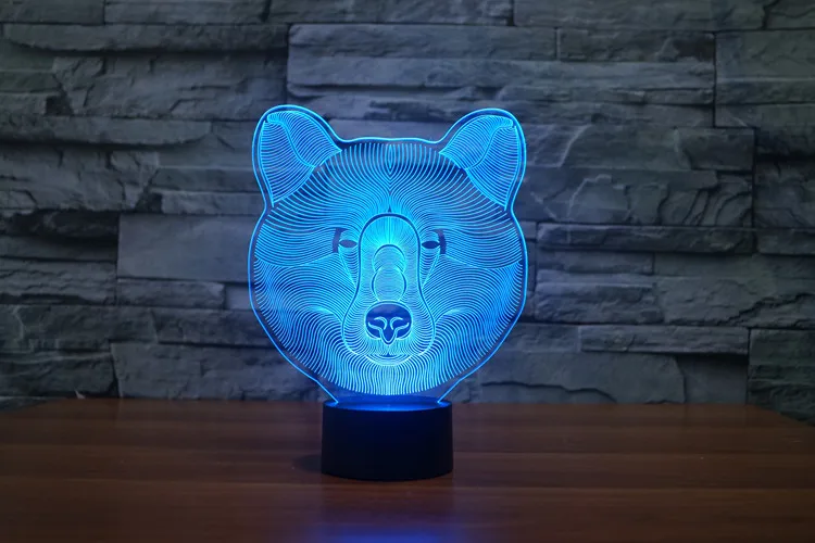3D Illusion 7 colorful effect Change Touch Switch USB Table Light Awesome Toy Gift Decoration for Boys and Girls (Polar Bear) (4)