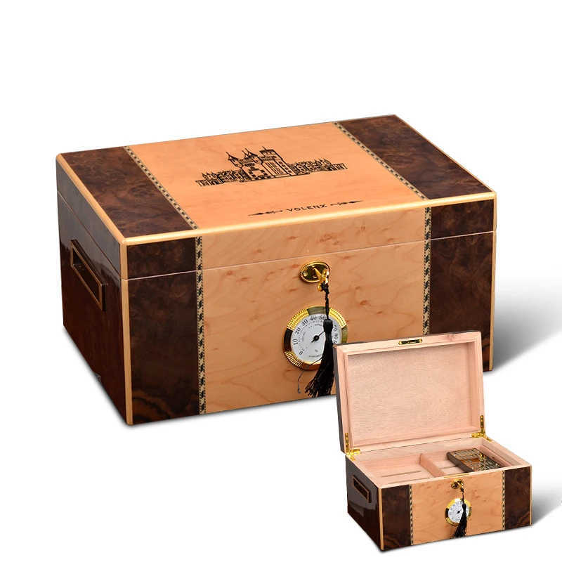 Best Price High Quality Glossy Piano Finish Wood Cigar Humidor