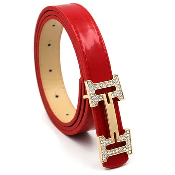 

2018 Designer female red belt letter buckle luxury brand belts for women high quality women's belt for dress