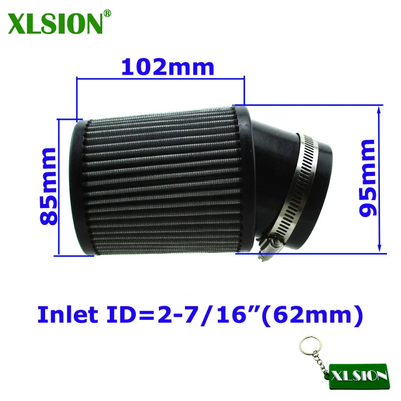 

XLSION 2-7/16" 62mm Air Filter Fit Predator 212cc GX160 GX200 Mini Bike Go Kart