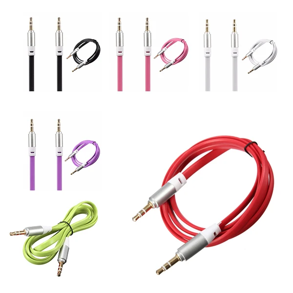 Flat 1M 3.5mm Jack Plug To Male Cable Audio Lead Headphone AUX MP3 iPod Car | Электроника