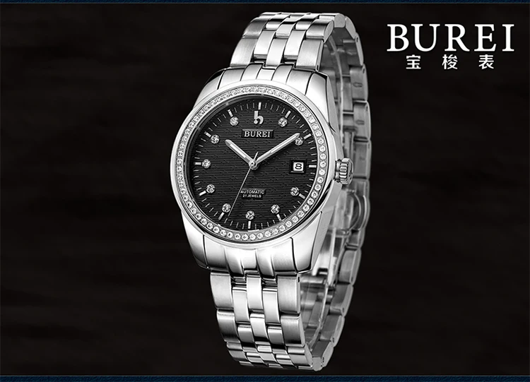 BUREI 5010 Switzerland часы для мужчин люксовый бренд oyster perpetual datejust diamond автоматический самоветер белый нержавеющая сталь