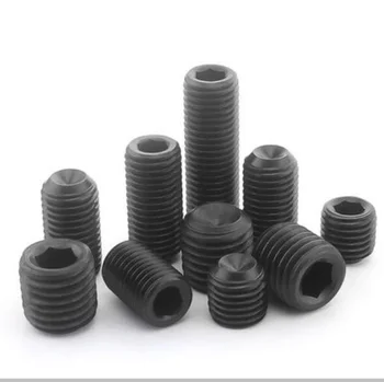 

5pcs M6/M8/M10 hex set screw allen tightening hexagon socket bolts grub smooth cup point mechanical fine screws 12.9 grade